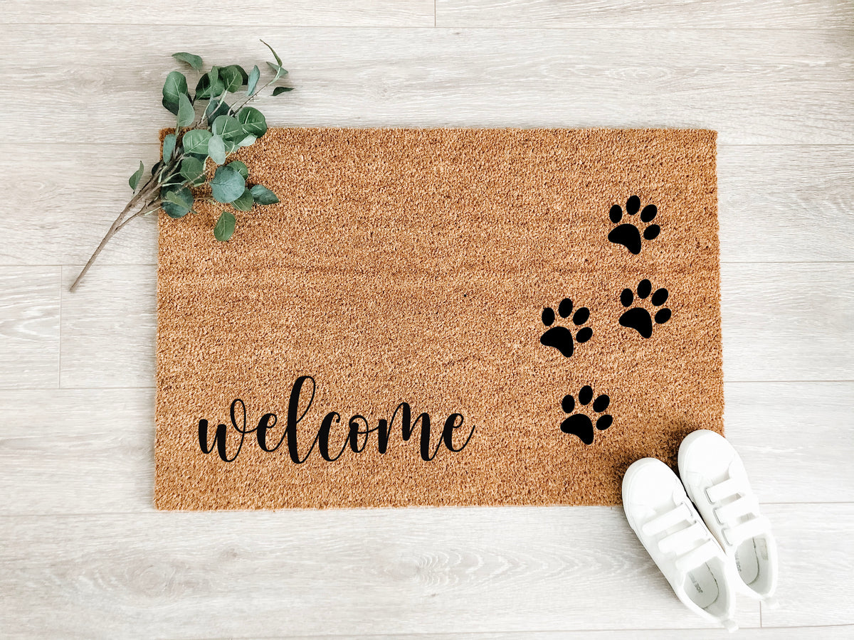 Welcome Dog Paws Doormat Classic Cottage Outfitters